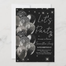 Ballons anniversaire noir argent parties scintilla