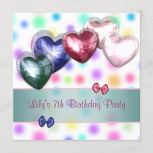 Invitation Ballons Anniversaire Pastel à Points