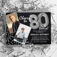 Ballons Argent Tableau Noir 2 Photo 80e Anniversai