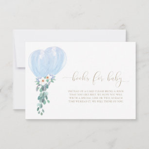 Invitation Ballons Bleus Livres Pour Baby Request Card