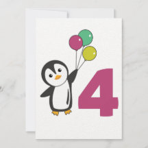 Ballons d'anniversaire Penguin pour enfants Invita