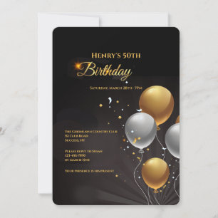 Invitation Ballons d'anniversaire réalistes