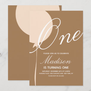 Invitation Ballons de Bohême Première fête d'anniversaire Inv