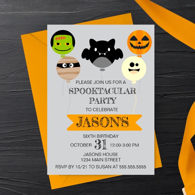 Invitation Ballons d'Halloween Jouer fête d'anniversaire (Créateur téléchargé)