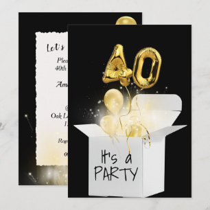 Invitation Ballons d'or du 40e anniversaire en boîte blanche