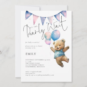 Invitation Ballons d'ours en peluche Nous pouvons attendre Ba
