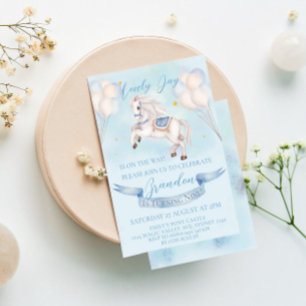 Invitation Ballons en forme de poney de conte de fée pour 1er