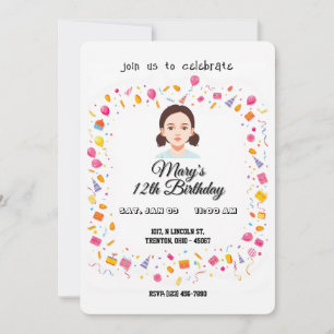 Invitation Ballons et cadeaux d'anniversaire simples