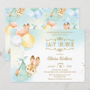 Invitation Ballons lapin lapin en gros Baby shower garçon