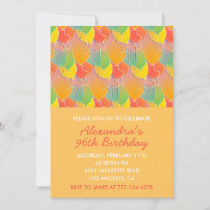 Invitation Ballons orange simples vintage 96e anniversaire
