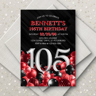 Invitation Ballons Rouge 105e anniversaire