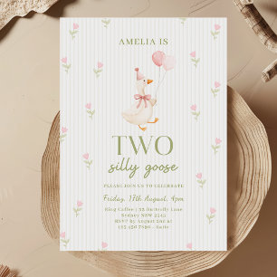 Invitation Ballons Silly Goose Floral Anniversaire 2 Ans Ruba