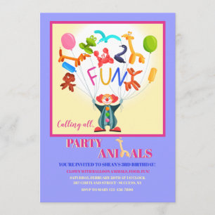 Invitation Balloon Animaux