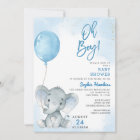 Balloon bleu Oh garçon Elephant Baby shower