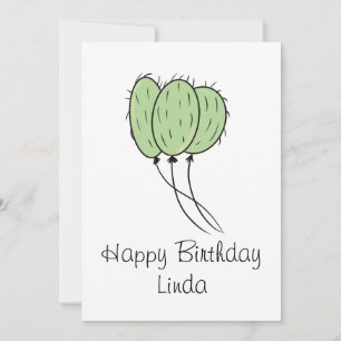 Invitation Balloon Cactus Plante Anniversaire