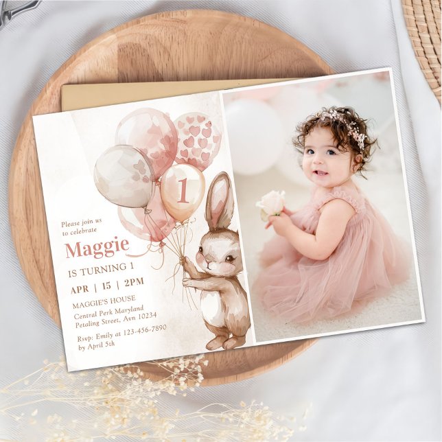 Invitation Balloon de lapin Printemps de Pâques 1ère photo d' (Créateur téléchargé)