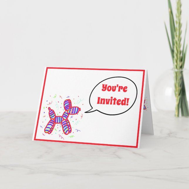 Invitation Balloon Dogs Party (Devant)