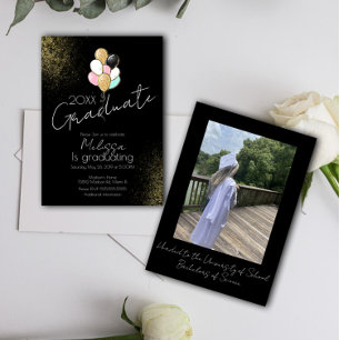 Invitation Balloon Parties scintillant College High School Gr