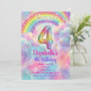 Invitation Balloons Anniversaire 4ème Anniversaire
