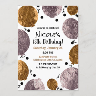 Invitation Balloons Anniversaire Rose Gold Metallic Glam Rose