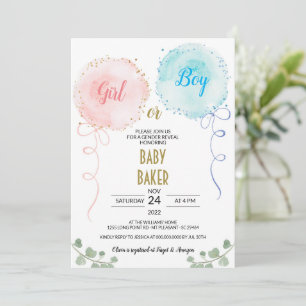 Invitation Balloons Aquarelle Genre Reveillez Party Invitatio