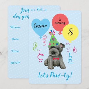 Invitation Balloons de fête d'anniversaire Scottish Terrier