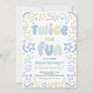 Invitation Balloons de fête d'anniversaire Twice The Fun Join