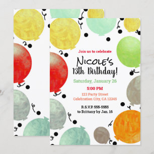 Invitation Balloons de fête Fun Fiesta Célébration d'annivers
