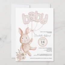 Balloons de Lapin Aquarelle Bohème Neutre Baby Sho