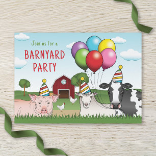 Invitation Balloons et Chapeaux d'Anniversaire pour Animaux d