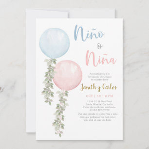 Invitation Balloons Genre Révéler Espagnol