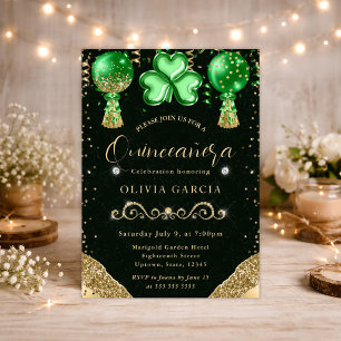 Invitation Balloons Glam Saint-Patrick Quinceanera