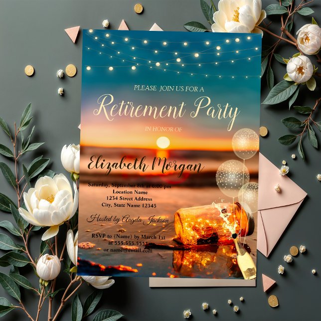 Invitation Balloons Sunset Beach, Retraite des vins I (Créateur téléchargé)