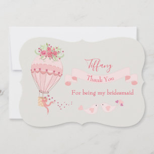 Invitation Ballotte à air chaud Merci Bridesmaid