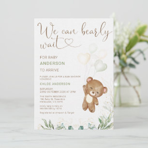 Invitation Ballotte Brown verte Nous pouvons Bearly Wait Baby