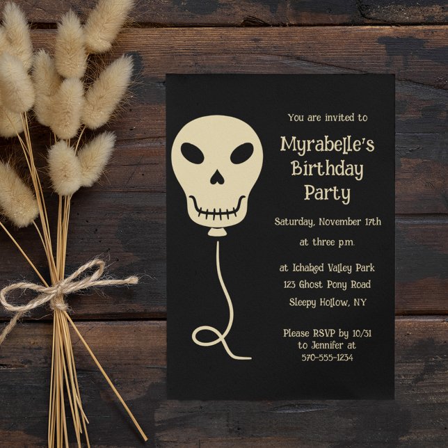 Invitation Ballotte crâne Goth fête d'anniversaire (Créateur téléchargé)