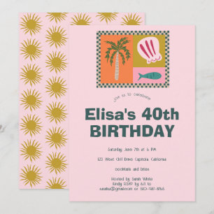 Invitation Balnéaire Soiree Modern Cute CUSTOM Anniversaire