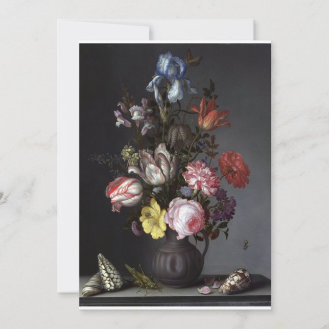 Invitation Balthasar van der Ast - Fleurs dans un vase avec e (Devant)