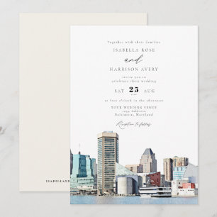 Invitation BALTIMORE MARYLAND Mariage d'illustration