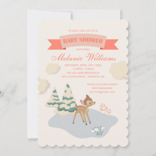 Invitation Bambi Baby shower fille