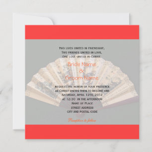 Invitation Bambou chinois et ventilateur de soie Christian ma