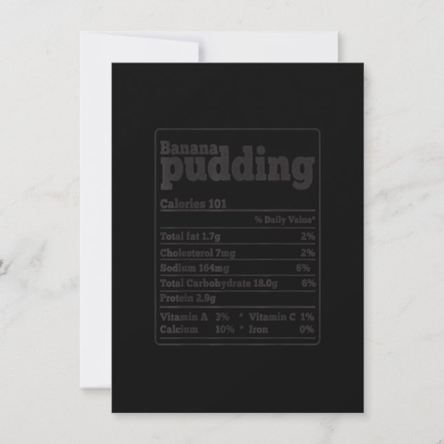 Invitation Banana Pudding Faits Ingrédients Drôle Fos Que (Devant)