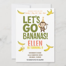 banane fête d'anniversaire EDITABLE bananes invita