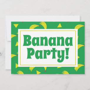 Invitation Banane jaune Confetti Jaune fête Anniversaire Vert