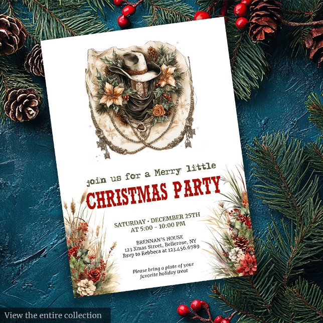 Invitation Bandana ties Western Christmas party invite (Bandana ties Western Christmas party invite

)