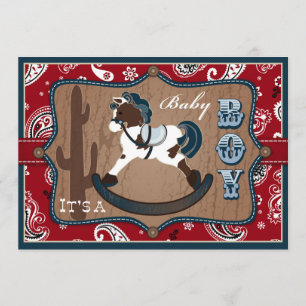 Invitation Bandanna Imprimer et Baby shower de cowboy Cheval 