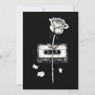 Invitation Bande Cassette Vintage Rose en Fleur Esthétique
