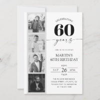 Bande de film Photo Minimaliste 60e Anniversaire