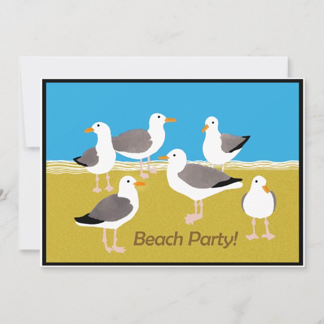 Invitation Bande de mouettes à la Beach Party (Devant)