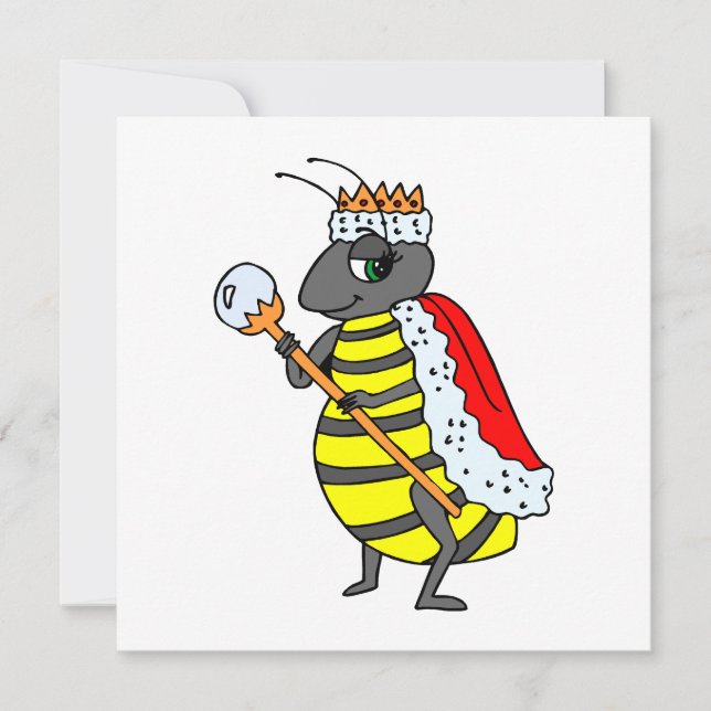 Invitation Bande dessinée adorable de reine des abeilles (Devant)
